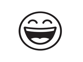 Fototapeta premium Stylish Minimal Laughing Icon with Crisp Vector Line Art Style