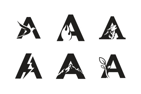 Collection of Letter A Logos Featuring Nature Elements and Wildlife in Modern Designs for Brand Identity and Creative Projects
