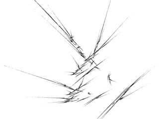Fractured Lines Abstract Sketch on Transparent Delicate Strokes Graphic on transparent background