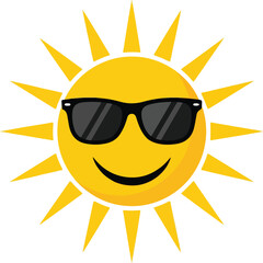 Cool Yellow Sun Icon with Sunglasses