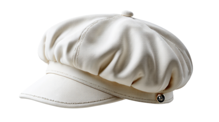 Fashionable Cap: A stylish off-white cap isolated, evoking a sense of understated elegance and casual sophistication.