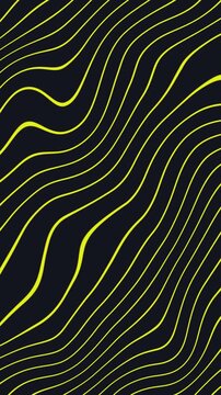 Glowing yellow lines moving on dark abstract background
