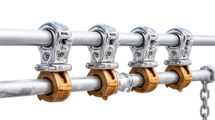 Metal Pipe Connectors: A detailed shot highlighting metal pipe connectors, showcasing their sturdy design and the way they securely fasten pipes.