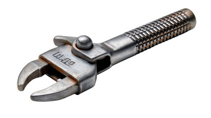 Obraz premium Metal Mechanical Clamp: A close-up shot of a meticulously crafted metal clamp, showcasing its robust design and functionality, a perfect emblem of industrial efficiency and technological advancement.