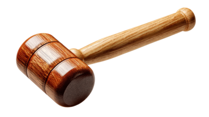 Wooden Mallet Icon: A close-up shot reveals a meticulously crafted wooden mallet, its smooth surface and warm tones hinting at its potential for decisive action and authority.