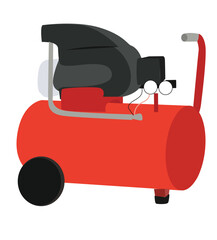 Oil less air compressor. illustrations of pneumatic equipment for construction works.