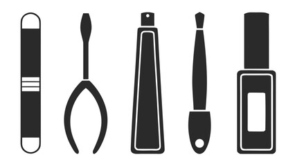 Obraz premium Set of manicure and pedicure tools and cosmetics