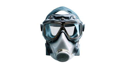 Protective Respirator: A close-up shot of a sleek, advanced respirator, designed for maximum safety and comfort, featuring a multi-layered filter and protective eyewear.