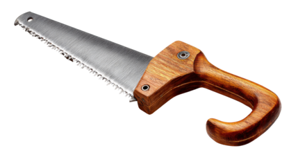 Saw Tool: A meticulously captured, high-resolution shot showcases a classic hand saw.