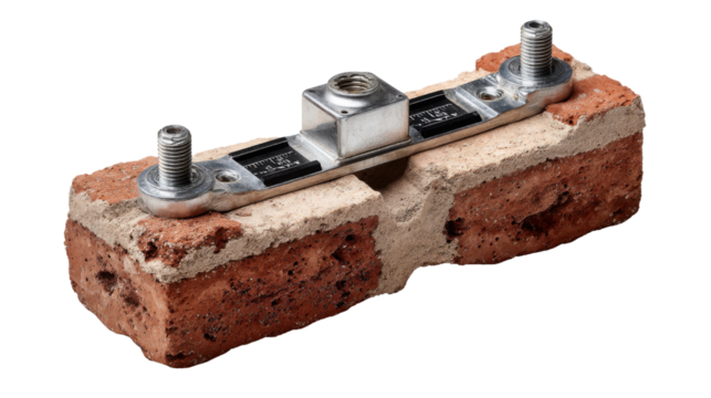  Brick and Metal Fixture: A close-up image showcases a sturdy brick with a precisely mounted metal fixture, highlighting the synergy of construction elements and precision engineering.
