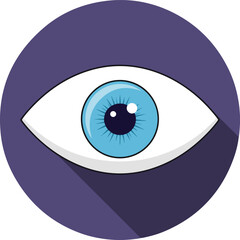 Minimalist Flat Human Eye Icon