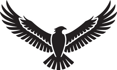 Obraz premium Minimalist Osprey Bird Silhouette Logo in Flight Vector Emblem Design