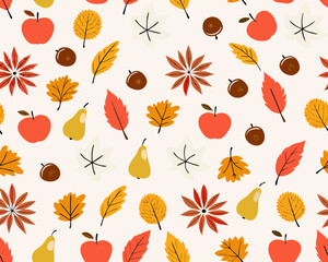 seamless pattern with autumn leaves