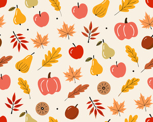 seamless pattern with autumn leaves