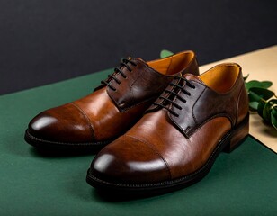 Brown Leather Dress Shoes Contrasting