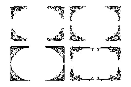 Classic frame border carving ornament vintage medieval