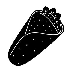 vector illustration of a black and white striped scarf