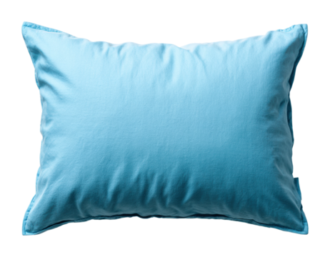 Decorative turquoise pillow display home interior soft furnishings cozy environment top view isolated on transparent background - Powered by Adobe