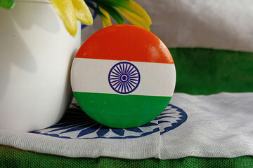 indian flag painted on the fabric