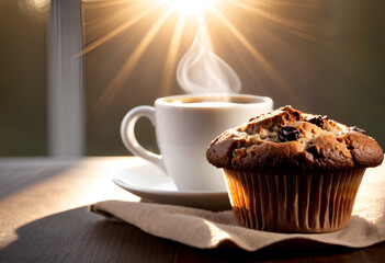 cup of coffee and muffin
