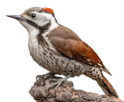 Woodpecker in action natural habitat wildlife forest environment view isolated on transparent background