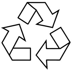 Minimalist Recycle Symbol Line Art Vector Icon – Eco-Friendly Design