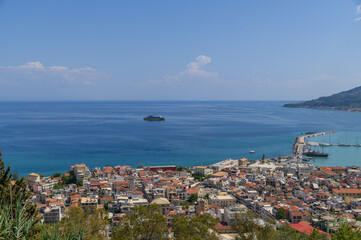 Naklejka premium Aerial View of Zakynthos harbor and city, Zakynthos , Greece