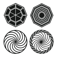 Geometric patterns abstract shapes black white vector