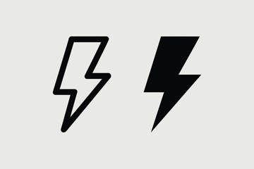 Fototapeta premium Two lightning bolt icons one black one white