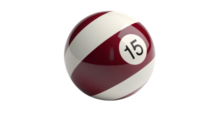pool ball 15 isolated on white