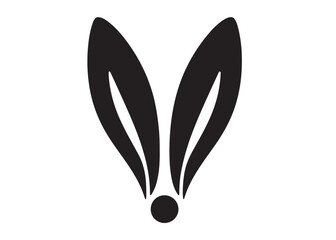 silhouette bunny ear logo vector illustration, easter bunny ear logo vector silhouette, rabbit ear head logo silhouette vector design, bunny rabbit head ear logo vector silhouette on white background