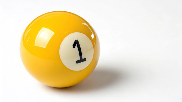pool ball number one on transparent background 