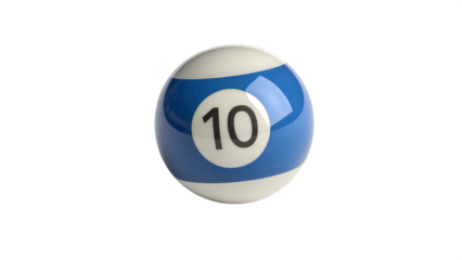 pool ball number ten on transparent background 
