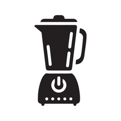 Blender icon in a simple style. Black silhouette of a kitchen appliance for mixing food and making smoothies, isolated vector illustration.
