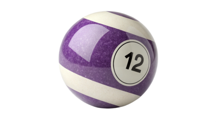 pool ball number twelve on transparent background 