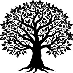 Obraz premium Minimal Tree Silhouette Vector