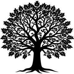 Fototapeta premium Minimal Tree Silhouette Vector