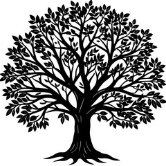 Obraz premium Minimal Tree Silhouette Vector