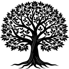 Obraz premium Minimal Tree Silhouette Vector