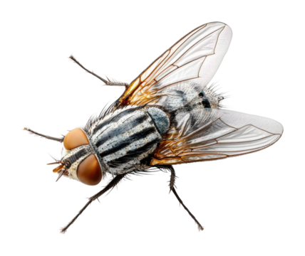 Insect behavior nature detailed study of a fly's anatomy isolated on transparent background