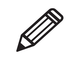 Fototapeta premium Classic pencil sketching icon in outlined flat vector