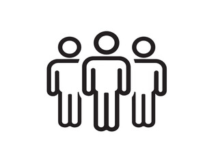People group symbol icon in modern line vector design