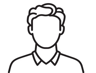 Female person icon in outlined modern vector illustration