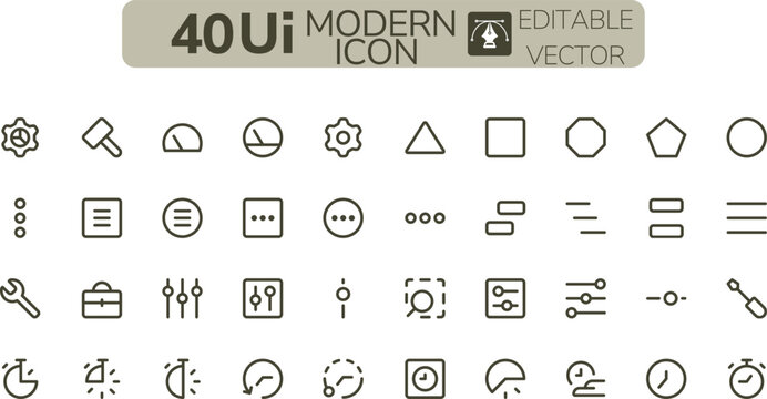 Modern UI Icon set  for web design