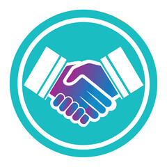 Handshake  silhouette  vector icon on a white background