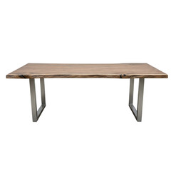 Live edge wood dining table with metal legs