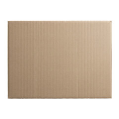 Flat sheet of brown corrugated cardboard