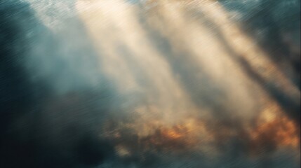 Fototapeta premium Soft Light Rays Breaking Through Fog Over Water Surface