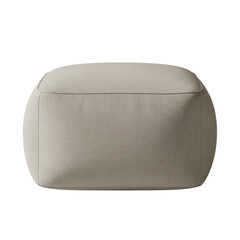 Modern beige fabric ottoman or pouf