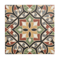 Decorative ceramic tile with a geometric pattern